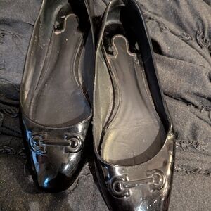 Elegant Black Women's Flats Ferragamo 9.5B